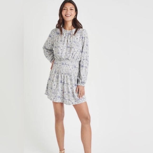 Splendid x Cella Jane Smock Waist blue white multi Romper size large brand new - Picture 3 of 12